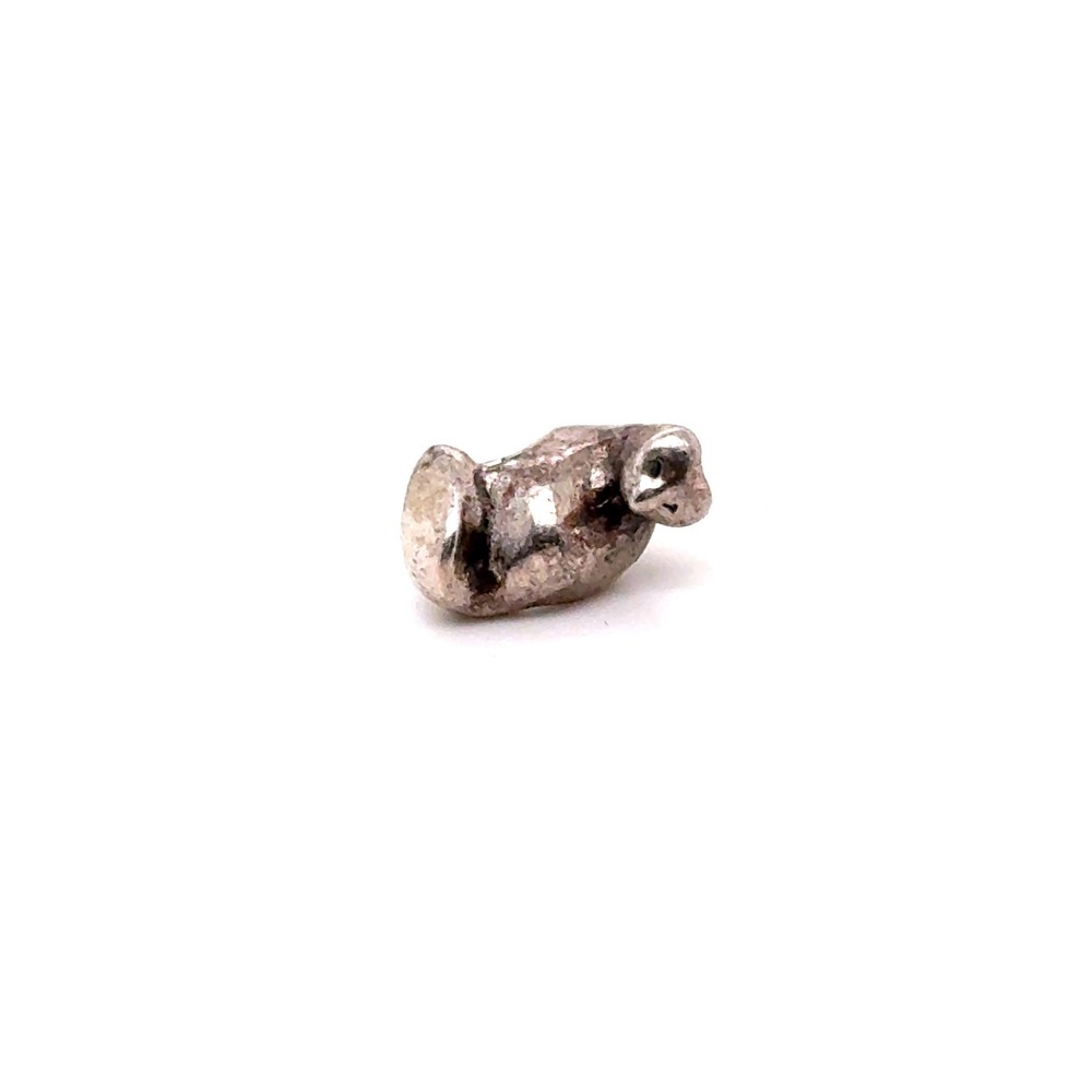 Vintage Sterling Silver Animal Charm Slider Bead Artisan Stylized Jewelry